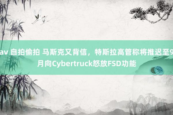 av 自拍偷拍 马斯克又背信，特斯拉高管称将推迟至9月向Cybertruck怒放FSD功能