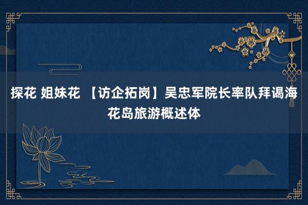 探花 姐妹花 【访企拓岗】吴忠军院长率队拜谒海花岛旅游概述体